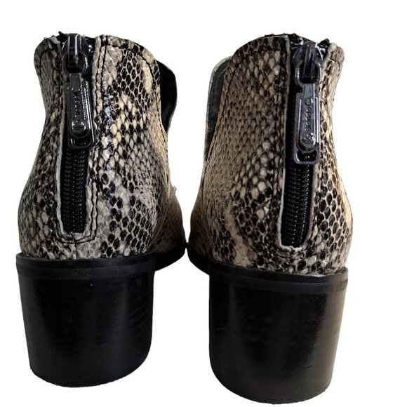 Blondo Eliza Black Gray Snakeskin Leather Waterproof Ankle Booties Size 6.5M - Picture 4 of 9